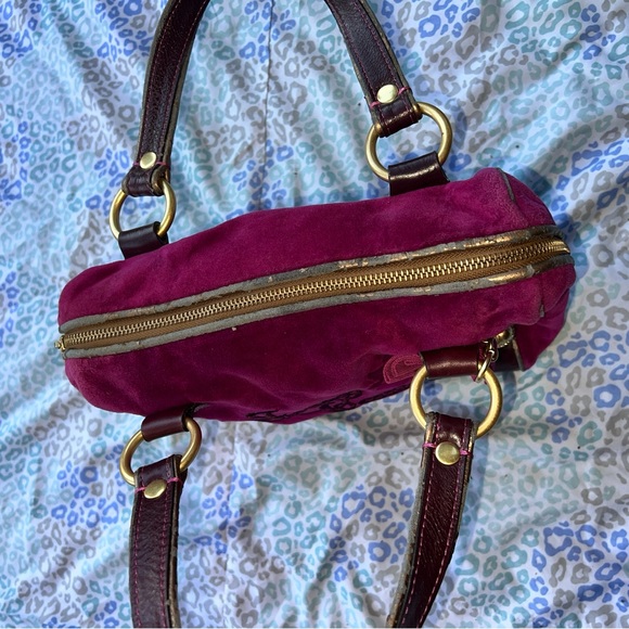 Vintage Purple Juicy Couture Purse Handbag Satchel Bag Y2K Velour Mcbling - Picture 9 of 11